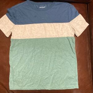 Cat & Jack Blue, Cream, and Green Colorblock Tee